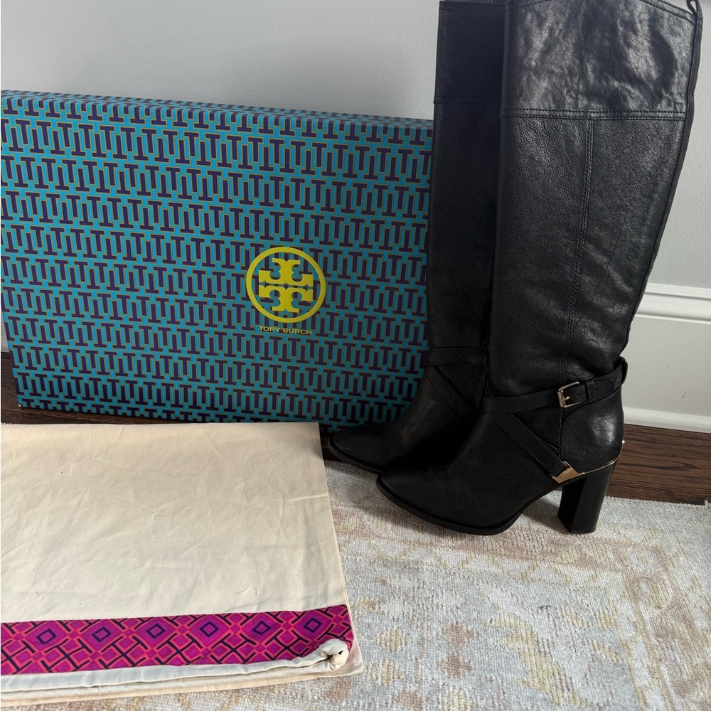 Tory Burch Black Riding Boots